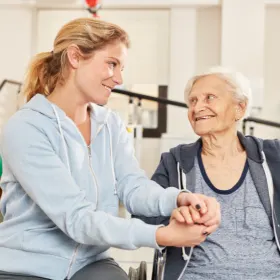 caregiver with senior